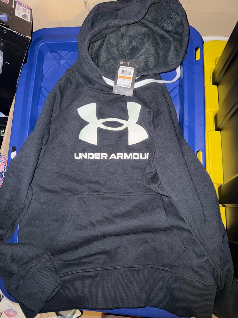 Under Armour women’s Black Hoodie with White Logo